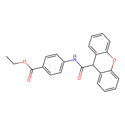 ethyl 4-[(9H-xanthen-9-ylcarbonyl)amino]benzoate structure