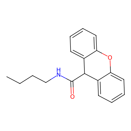 N-butyl-9H-xanthene-9-carboxamide structure