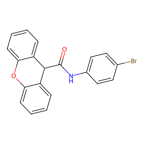 N-(4-bromophenyl)-9H-xanthene-9-carboxamide structure