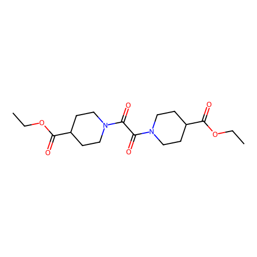 Ethyl 1-{2-[4-(ethoxycarbonyl)piperidyl]-2-oxoacetyl}piperidine-4-carboxylate structure