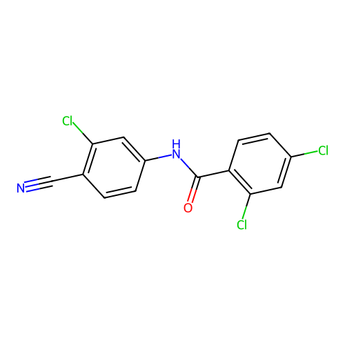 2,4-dichloro-N-(3-chloro-4-cyanophenyl)benzamide structure