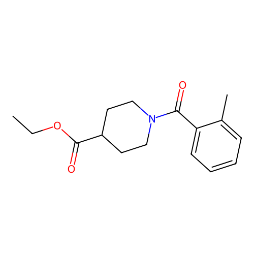 Ethyl 1-[(2-methylphenyl)carbonyl]piperidine-4-carboxylate structure