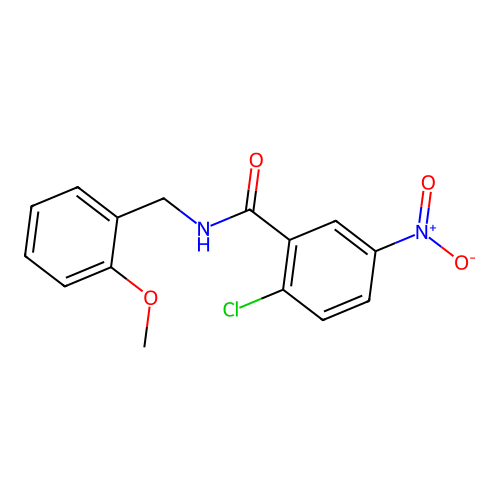 2-chloro-5-nitro-N-(2-methoxybenzyl)benzamide structure