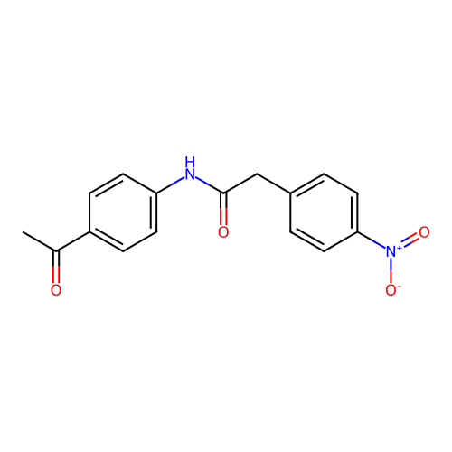 N-(4-acetylphenyl)-2-(4-nitrophenyl)acetamide structure