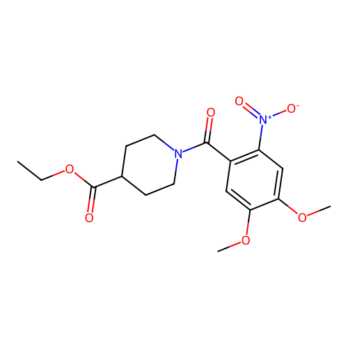 Ethyl 1-(4,5-dimethoxy-2-nitrobenzoyl)piperidine-4-carboxylate structure
