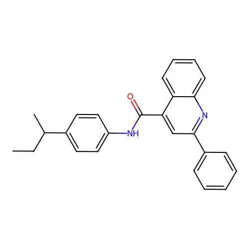 N-[4-(butan-2-yl)phenyl]-2-phenylquinoline-4-carboxamide structure