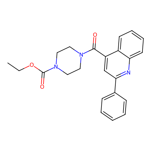 Ethyl 4-(2-phenylquinoline-4-carbonyl)piperazine-1-carboxylate structure