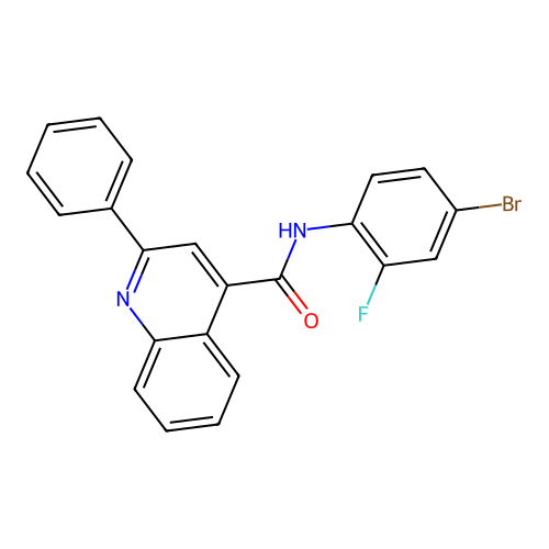 N-(4-bromo-2-fluorophenyl)-2-phenylquinoline-4-carboxamide structure