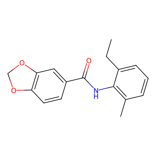 N-(2-ethyl-6-methylphenyl)-1,3-benzodioxole-5-carboxamide structure