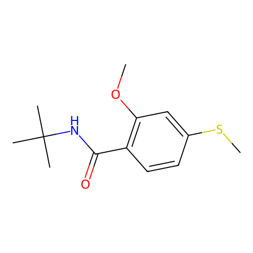N-tert-butyl-2-methoxy-4-(methylsulfanyl)benzamide structure