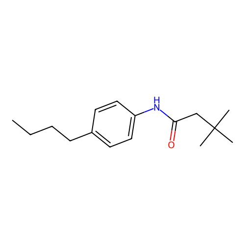 N-(4-butylphenyl)-3,3-dimethylbutanamide structure