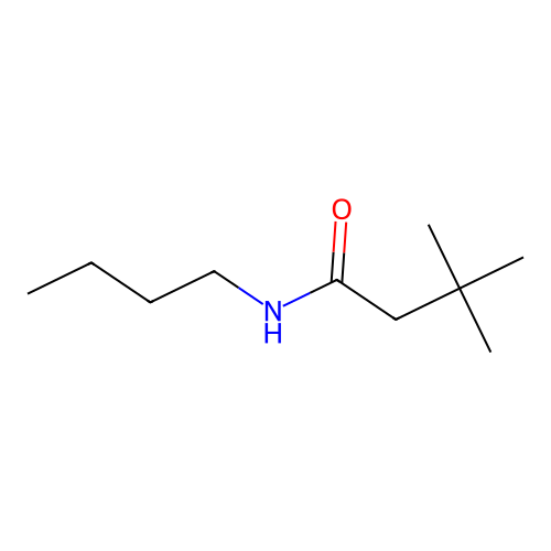 N-butyl-3,3-dimethylbutanamide structure