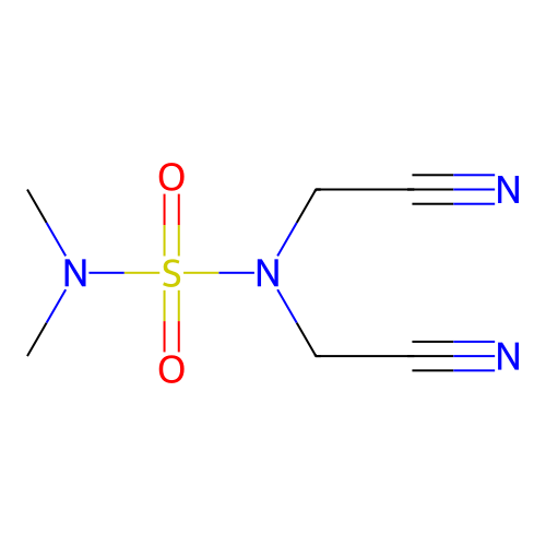 N,N-bis(cyanomethyl)-N',N'-dimethylsulfuric diamide structure