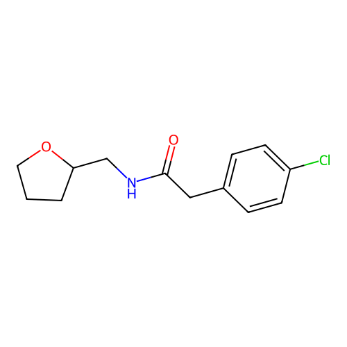 2-(4-chlorophenyl)-N-(oxolan-2-ylmethyl)acetamide structure