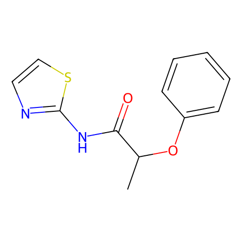 2-phenoxy-N-(1,3-thiazol-2-yl)propanamide structure
