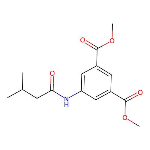 Dimethyl 5-[(3-methylbutanoyl)amino]isophthalate structure