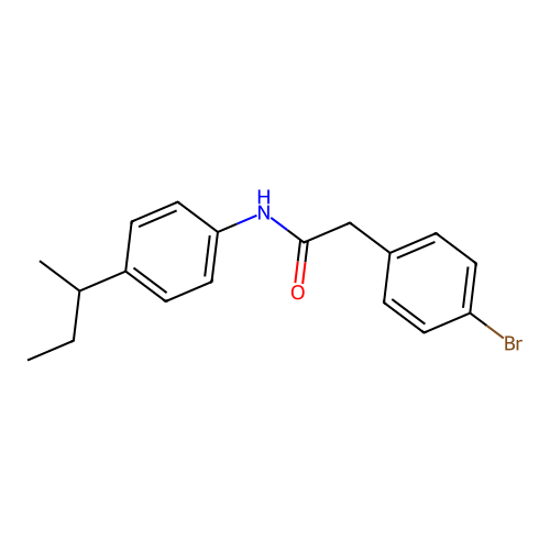 2-(4-bromophenyl)-N-[4-(butan-2-yl)phenyl]acetamide structure