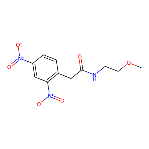 2-(2,4-dinitrophenyl)-N-(2-methoxyethyl)acetamide structure