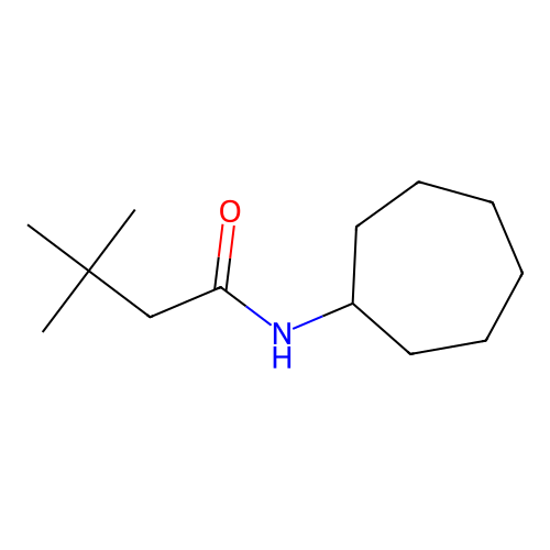N-cycloheptyl-3,3-dimethylbutanamide structure