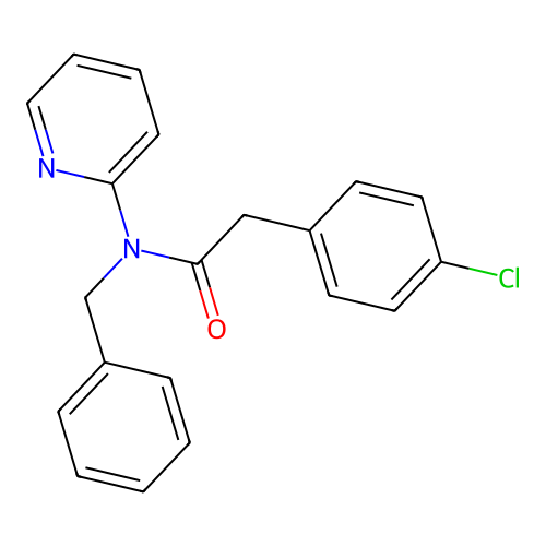 N-benzyl-2-(4-chlorophenyl)-N-(pyridin-2-yl)acetamide structure