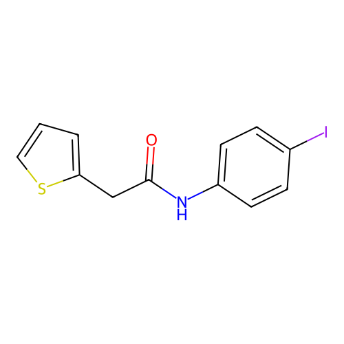 N-(4-iodophenyl)-2-(thiophen-2-yl)acetamide structure