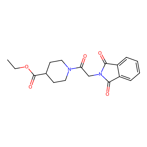 ethyl 1-[(1,3-dioxo-1,3-dihydro-2H-isoindol-2-yl)acetyl]piperidine-4-carboxylate structure