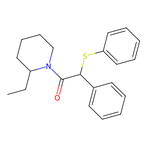 1-(2-Ethylpiperidin-1-yl)-2-phenyl-2-(phenylsulfanyl)ethanone structure