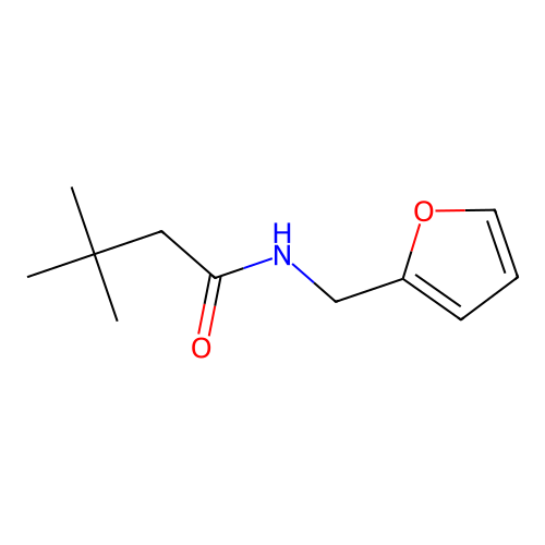 N-(furan-2-ylmethyl)-3,3-dimethylbutanamide structure