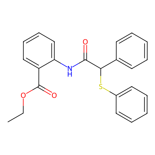 Ethyl 2-{[phenyl(phenylsulfanyl)acetyl]amino}benzoate structure