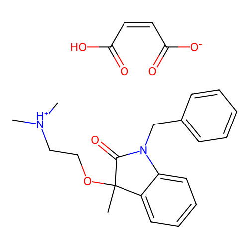 2-Indolinone, 1-benzyl-3-(2-(dimethylamino)ethoxy)-3-methyl-, maleate structure
