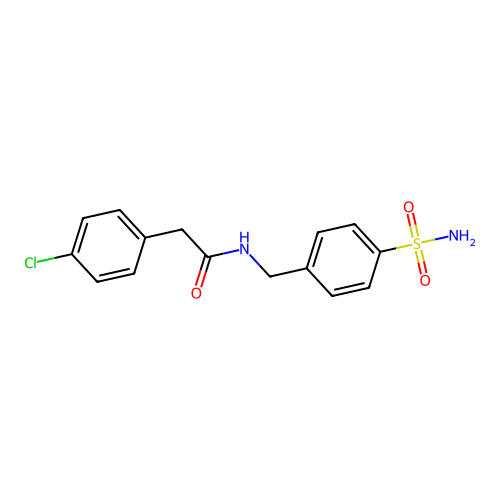 2-(4-chlorophenyl)-N-[(4-sulfamoylphenyl)methyl]acetamide structure