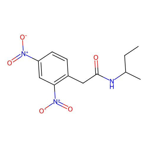 N-(butan-2-yl)-2-(2,4-dinitrophenyl)acetamide structure