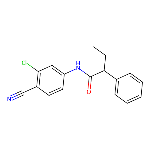 N-(3-chloro-4-cyanophenyl)-2-phenylbutanamide structure