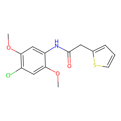 N-(4-chloro-2,5-dimethoxyphenyl)-2-(2-thienyl)acetamide structure