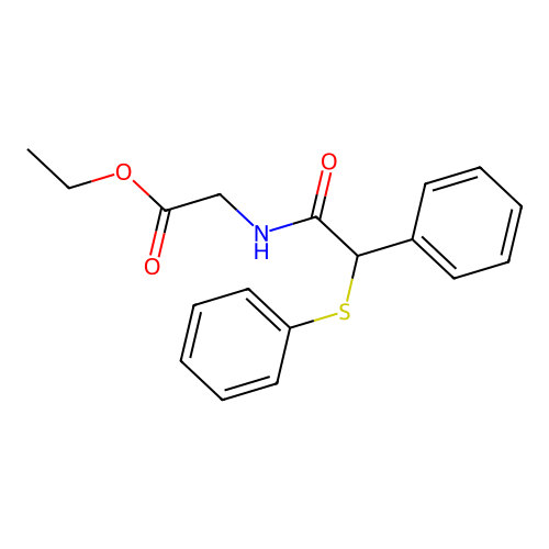 Ethyl 2-(2-phenyl-2-phenylthioacetylamino)acetate structure