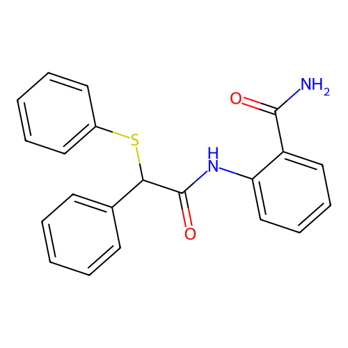 2-{[Phenyl(phenylsulfanyl)acetyl]amino}benzamide structure