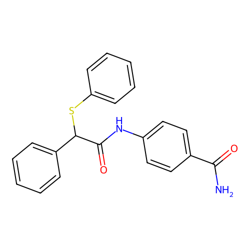 4-{[Phenyl(phenylsulfanyl)acetyl]amino}benzamide structure