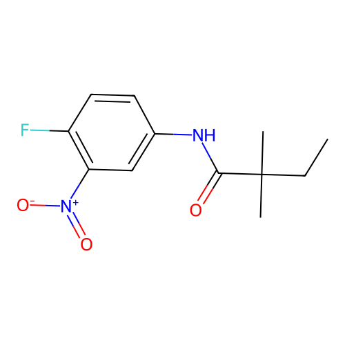 N-(4-fluoro-3-nitrophenyl)-2,2-dimethylbutanamide structure