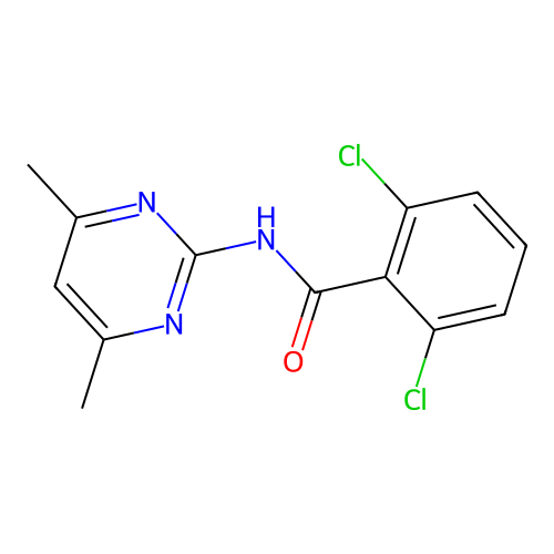 2,6-dichloro-N-(4,6-dimethylpyrimidin-2-yl)benzamide structure