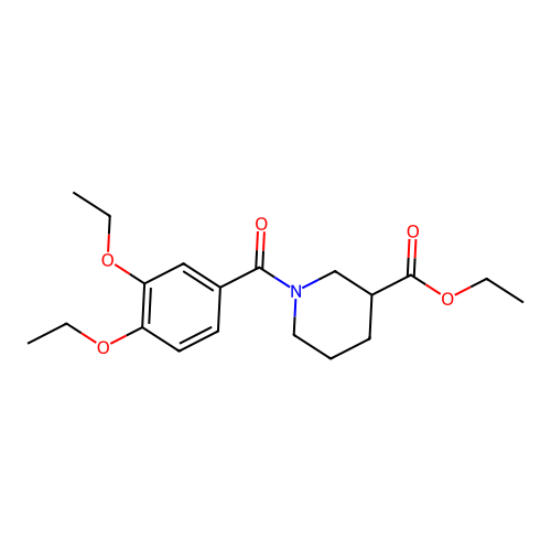 Ethyl 1-(3,4-diethoxybenzoyl)-3-piperidinecarboxylate structure