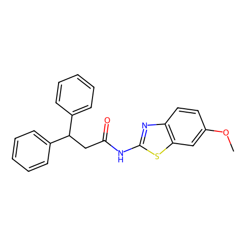 N-(6-methoxy-1,3-benzothiazol-2-yl)-3,3-diphenylpropanamide structure