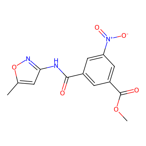Methyl 3-[(5-methyl-1,2-oxazol-3-yl)carbamoyl]-5-nitrobenzoate structure