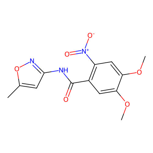 4,5-dimethoxy-N-(5-methyl-1,2-oxazol-3-yl)-2-nitrobenzamide structure