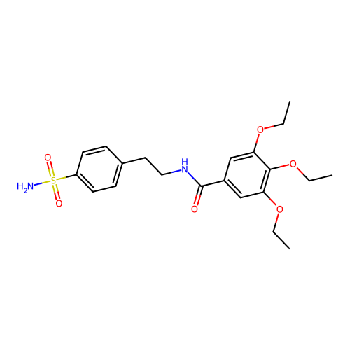 3,4,5-triethoxy-N-[2-(4-sulfamoylphenyl)ethyl]benzamide structure