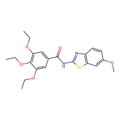 3,4,5-triethoxy-N-(6-methoxy-1,3-benzothiazol-2-yl)benzamide structure