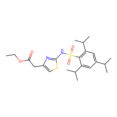 ethyl 2-(2-(2,4,6-triisopropylphenylsulfonamido)thiazol-4-yl)acetate structure