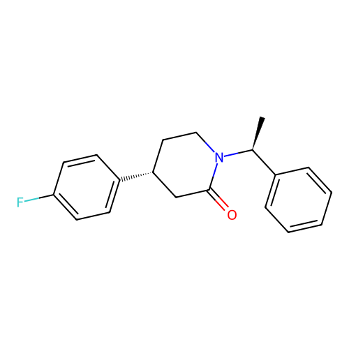 (4R)-4-(4-fluorophenyl)-1-[(1S)-1-phenylethyl]piperidin-2-one structure