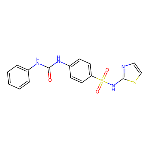 4-[(anilinocarbonyl)amino]-N-1,3-thiazol-2-ylbenzenesulfonamide structure