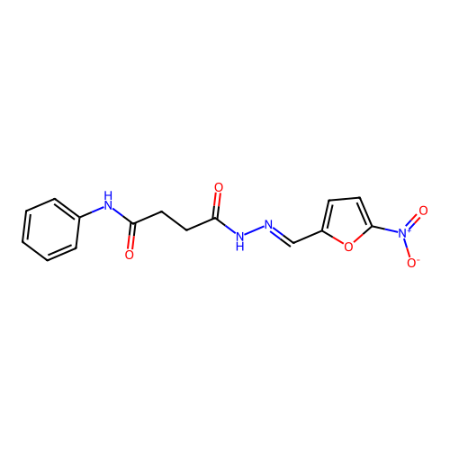 N'-[(1E)-2-(5-nitro(2-furyl))-1-azavinyl]-N-phenylbutane-1,4-diamide structure