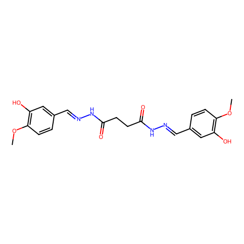 N'~1~,N'~4~-bis[(E)-(3-hydroxy-4-methoxyphenyl)methylidene]butanedihydrazide structure